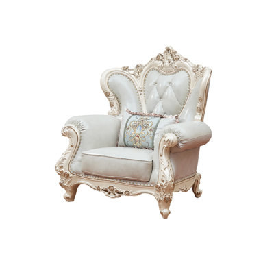 European Style Oak Double-sided Carved Sofa Chair
