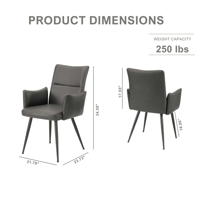 Ensemble de deux chaises de salle à manger Wilfrid