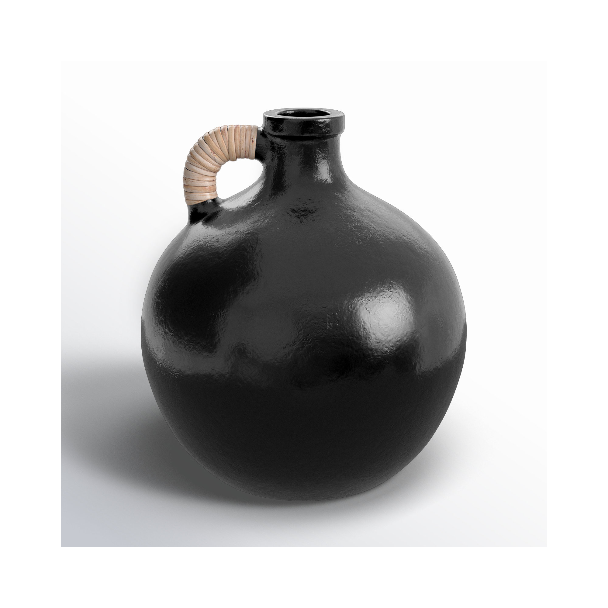 Winslet Terracotta Table Vase, Black, 13.45" H x 12.2" W x 12.2" D