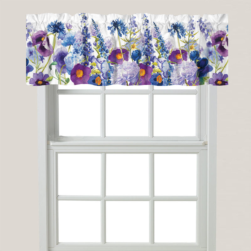 Cantonnière florale sur mesure 60 po en blanc