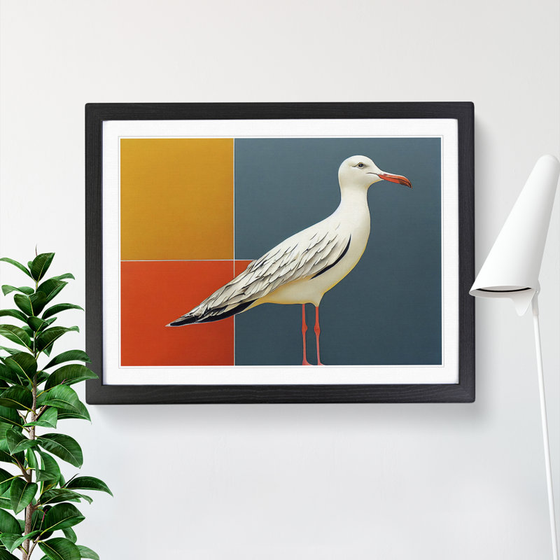 Seagull - Framed Print, Black Framed, 46cm H x 64cm W