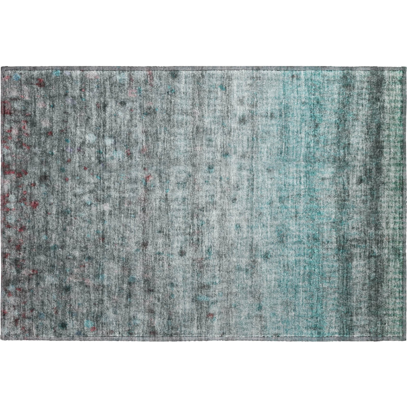 Premium Machine Washable Mayfield Stripes Rug, Teal, 2'6" x 3'10"