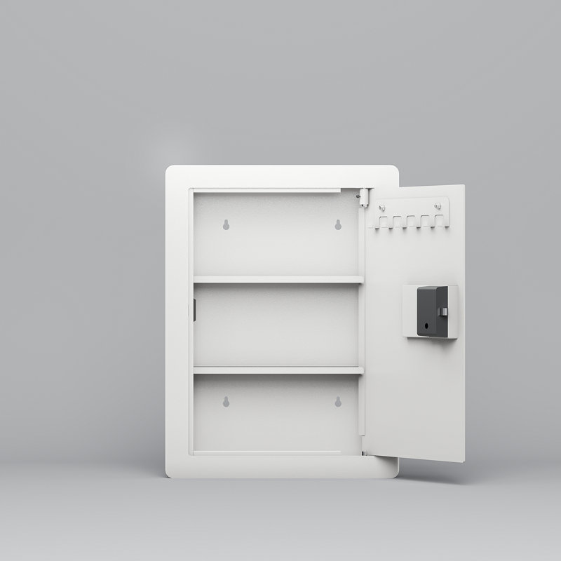 Multi Functional Safe, 21.65" H x 4.33" W x 16.14" D, Off White
