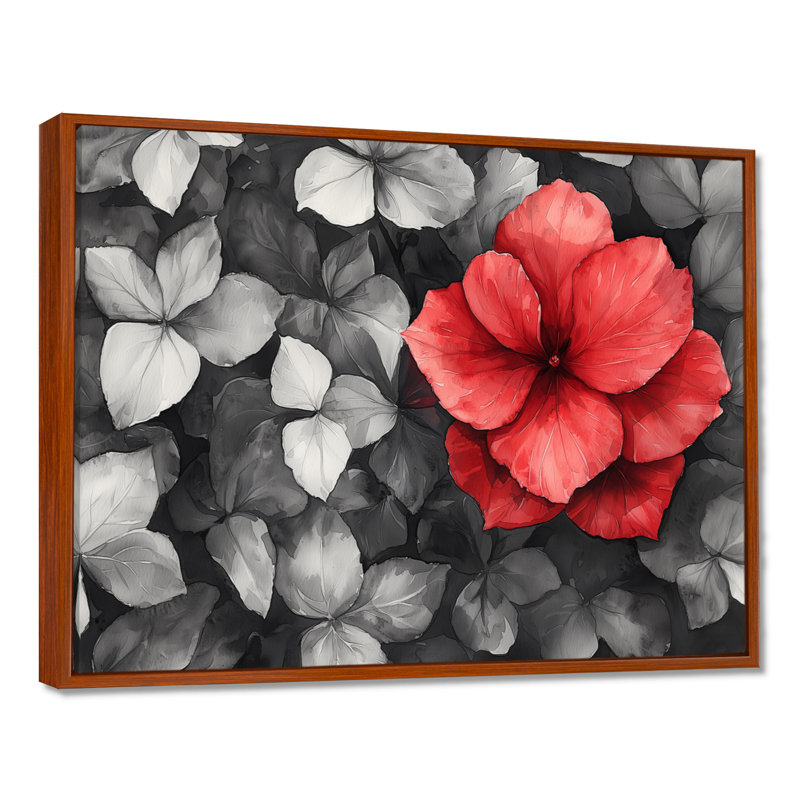 Jaan - Floral Wall Art, Impression sur cadre flottant, Brun, H 12 po x l 20 po