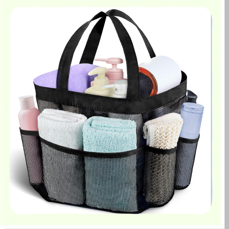 AquaMesh Quick-Dry Portable Shower Tote - Large Capacity Hanging Caddy for College Dorm and Bathroom Essentials