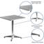Table carrée intérieure et extérieure en aluminium de 23,5 pouces avec base, table de bout moderne résistante aux intempéries pour patio, balcon, jardin, porche et espace de vie (argent)
