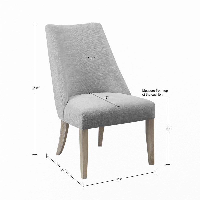 Ensemble de 2 chaises de salle à manger rembourrées, Gris clair