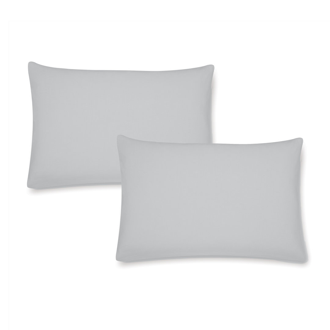 Catherine Lansfield Grey Brushed Cotton Pillow Case Pair in Size Standard, Sports Direct - Image 4