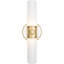 Chase 2-Light Wall Sconce - Polished Nickel, Polished Cas White --216380592