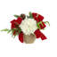 Two Holiday Hydrangea Arrangements with Evergreen and Bows-664096394