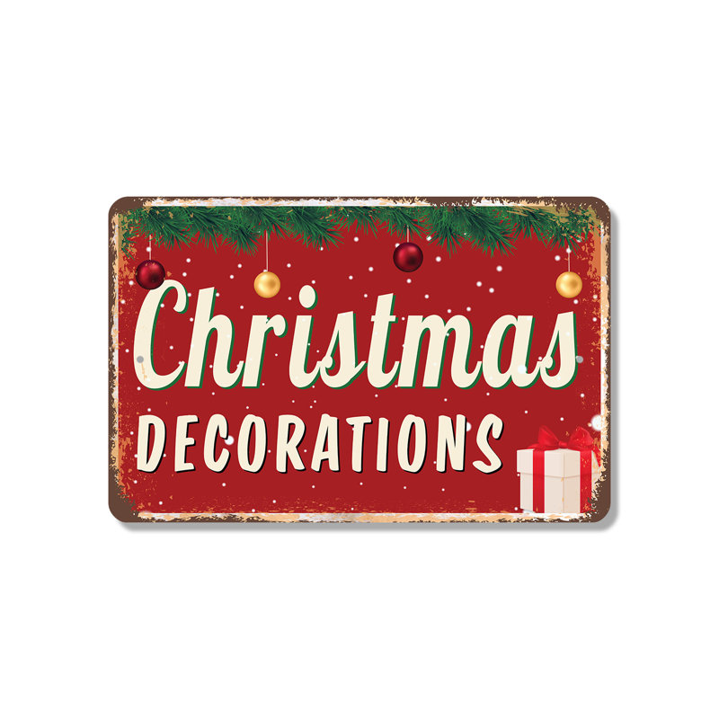 Enseigne de Noël en plastique 8 po x 12 po