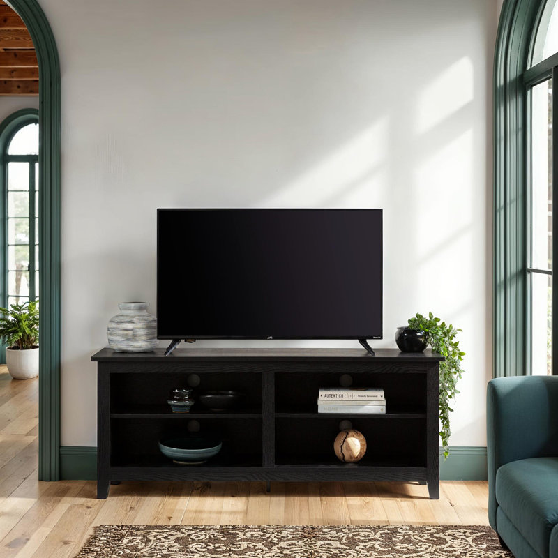 Sunbury Open Storage TV Stand, Black, 58"