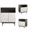 Armoire de rangement moderne en chêne foncé avec casier ouvert et 2 portes Olivia