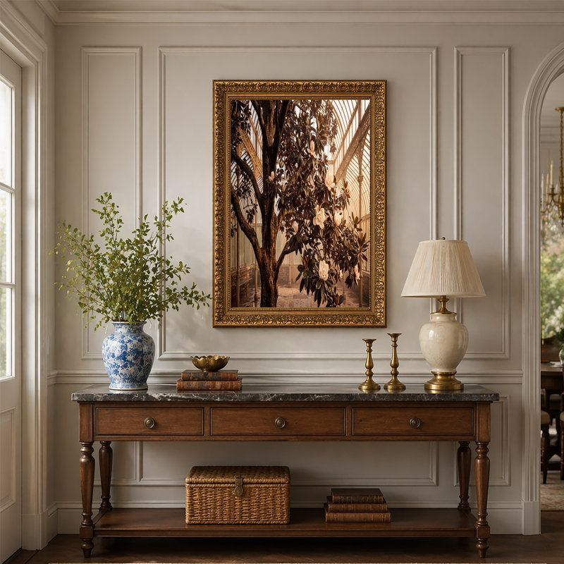 Art mural blanc sur toile magnolia blanc, H 32 po x l 48 po