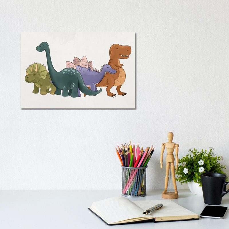 Dinosaur Friends by Katie Bryant - Wrapped Canvas Gallery-Wrapped Canvas Giclée, 20.32 cm H x 30.48 cm W