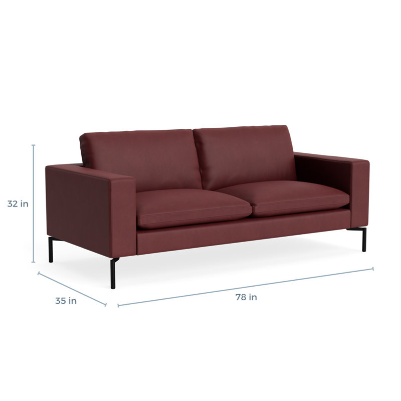 MTO - The New Standard Sofa, 32" H x 78" W x 35" D, Oxblood Leather