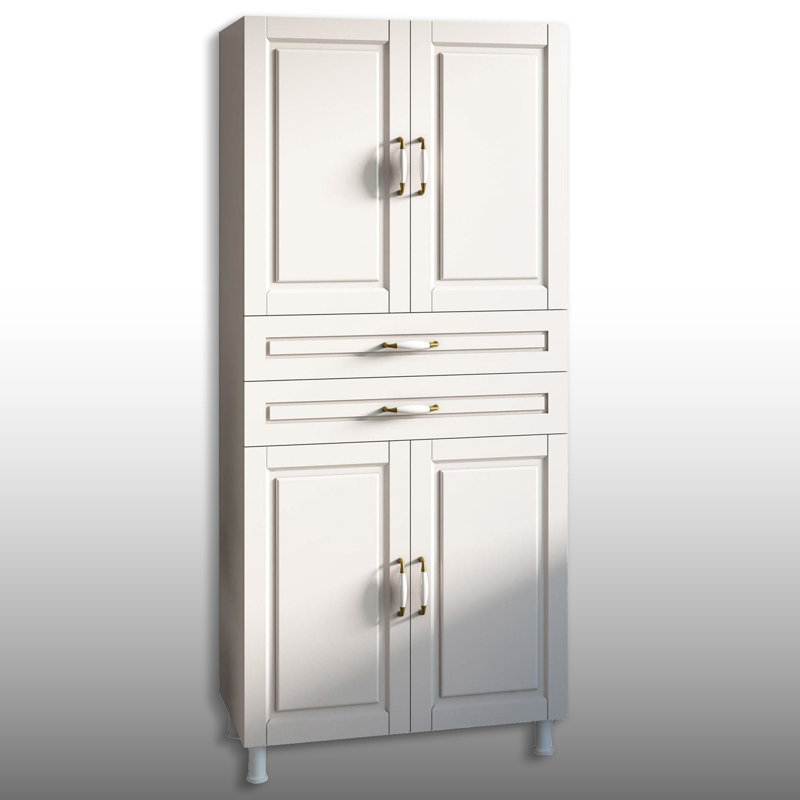 Armoire de rangement autoportante de 71 po de hauteur avec 2 tiroirs