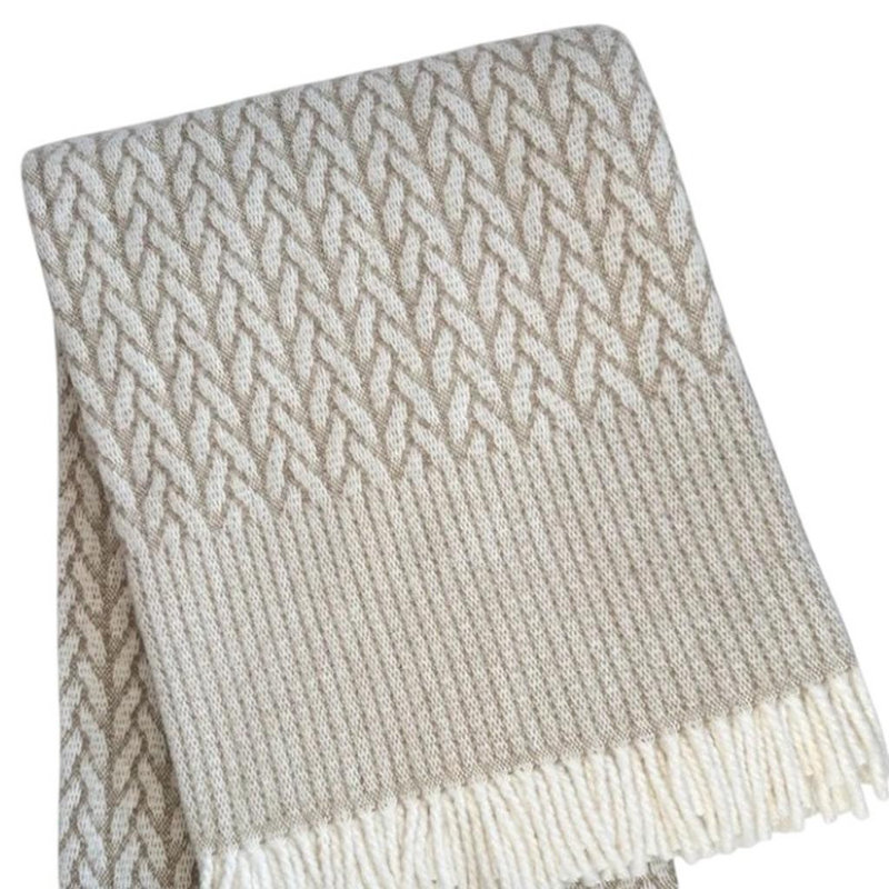 Jeté en mélange de coton 55 po x 70 po avec frange