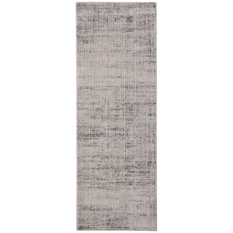 Esser Modern Solid, Accent Rug, Runner 2'6" x 7'3", Gray/Ivory/Taupe