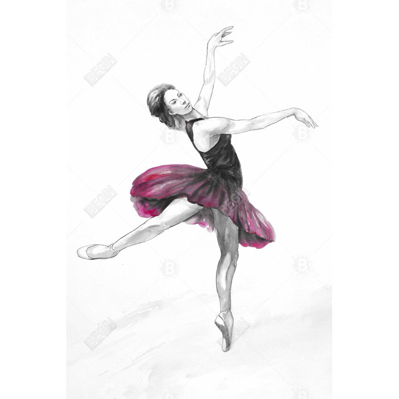 "Petite ballerine rose" sur toile