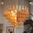 Artisanal Amber Glass Multi-Layer Pendant Light - Vintage Mid-Century Elegance With Golden Accents-1179176474-1179176472-1184757869