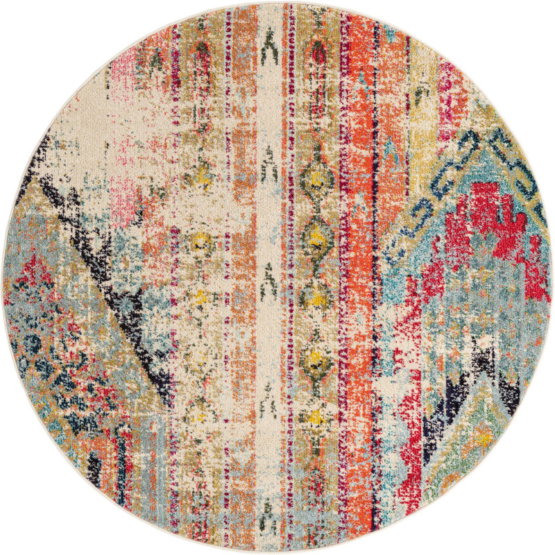 Sierra Southwestern Indoor Rug, Round 5'