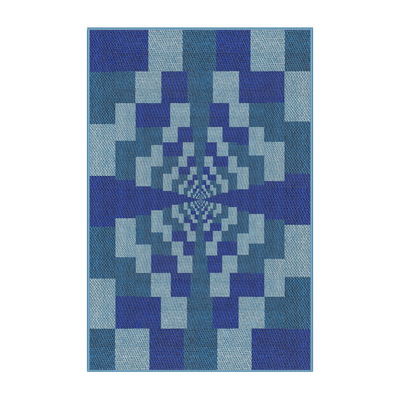 Tapis de zone bleue à motifs, Rectangle 4 pi x 6 pi