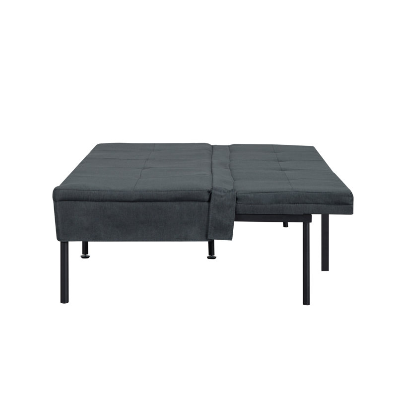69.7 "modern living room futon sofabed, polyester fabric, quick conversion, Gray