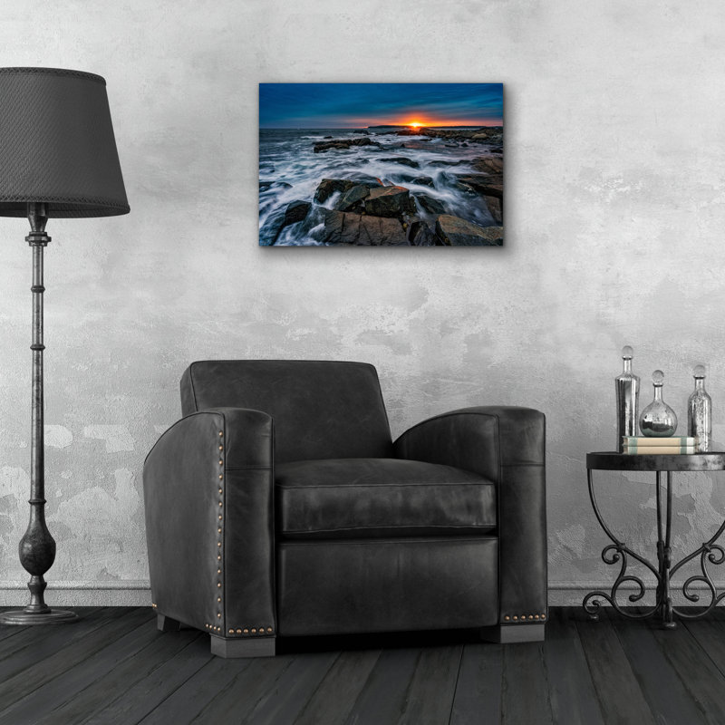 «Sunset Over Vinalhaven» par Rick Berk, art mural en verre acrylique, H 16 po x l 24 po x P 0,2 po