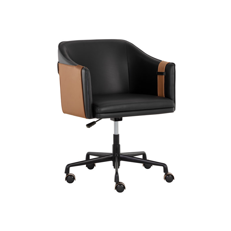 Swivel Office Chair, Brown/Black