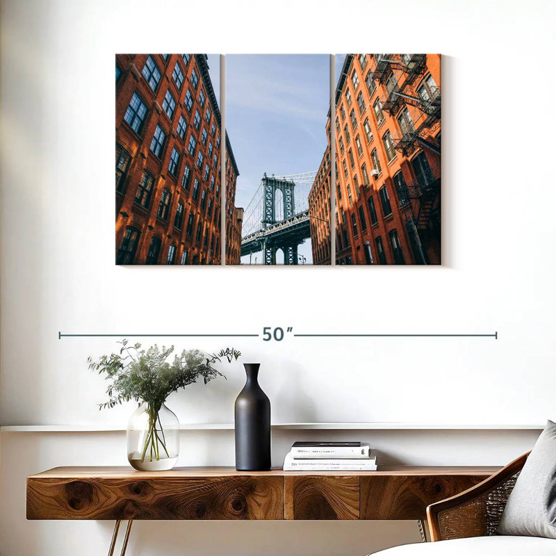 Paysage de Lilie Manhattan Bridge Street, H 24 po x l 38 po