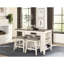 Table rectangulaire à hauteur de comptoir avec tablettes, table moderne en placage pour salle à manger, tablettes intégrées à utiliser-1996302272