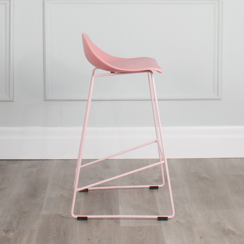 Meine Counter Stool with Metal Frame, Baby Pink