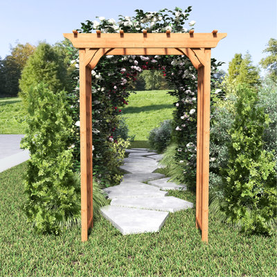 Warm Brown Garden Party Occasion - Wooden Construction Plant Climbing Decoration Coloured Wedding Arch Trellis For Beauty