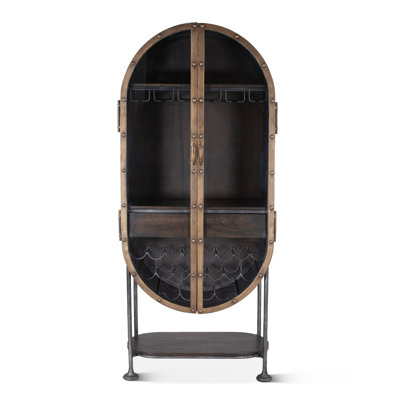 Kiayra 34'' Solid Wood Bar Cabinet
