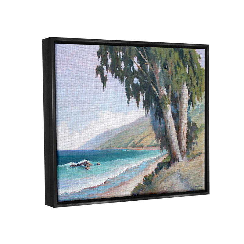 Art mural sur toile flottant Seaside, Cadre flottant noir de jais, H 17 po x l 21 po x P 1,7 po