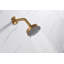 Garniture de douche de la collection Ardua seulement: pomme de douche ronde à 4 fonctions de 4 po, ensemble de poignées simples et soupape brute incluse - or brossé-92460977