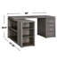 Bureau en L, gris vieilli, avec rangement efficace, gris pour un rangement organisé