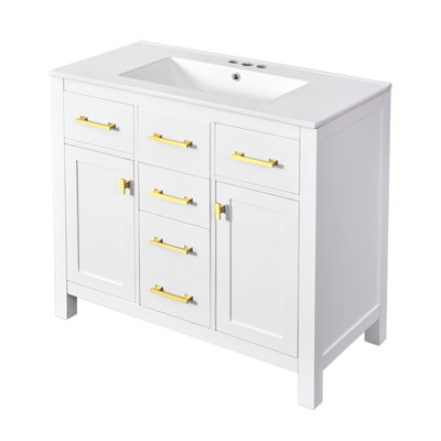 Armoire de salle de bain avec 4 tiroirs et 2 armoires