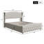 UK & EU Sizes Velvet Ottoman Bed Frame with Hydraulic Gas Lift Storage, Diamond Tufted Wave Wingback Upholstered Platform Bed with Nailhead Trim, Grey/Beige-1008854529-1009598061