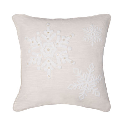 18" x 18" White Christmas Throw Pillow