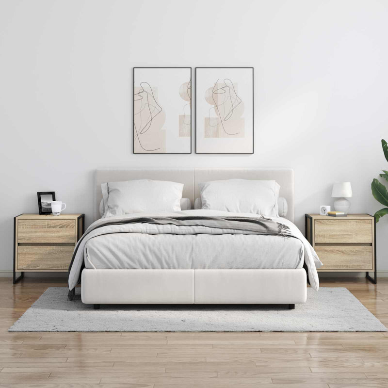 50cm W Manufactured Wood Bedside Table, Sonoma