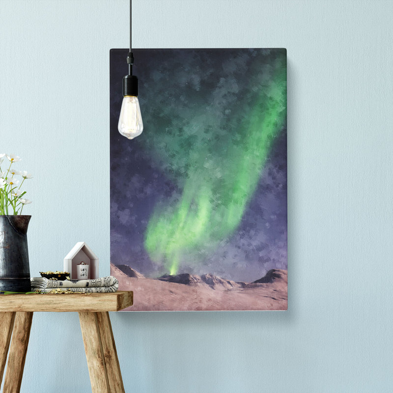 Northern Lights Aurora Borealis Abstract - Wrapped Canvas Print, 91cm H x 60cm W x 3cm D