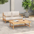 Ensemble de conversation d'extérieur en bois d'acacia avec coussins 2 pièces Hera