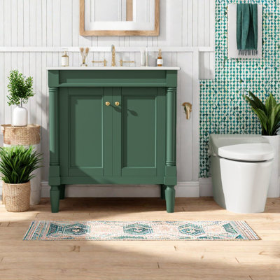Meuble-lavabo et lavabo en bois