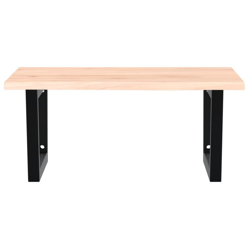 Arranjeet 60cm Solid Wood Bathroom Vanity Top, Oak/Black