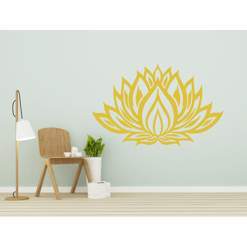 Autocollants muraux de lotus, H 36 po x l 57 po, Doré