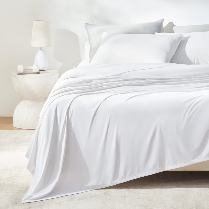 Sleep Zone Cooling Sheet Set, Twin Sheet Set with 1 Pillowcase, White