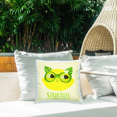 Conception de coussin d'extérieur Big Meowski par Angie Rozelaar