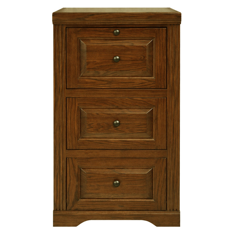 Alder 3 - Drawer Solid Wood File Cabinet, Dark